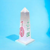 Selenite tower Reiki Symbol Engraved